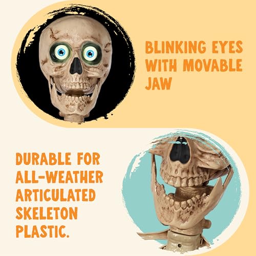 6.9 FT Halloween Posable Skeleton Life Size