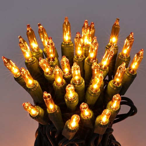 Gold Christmas Incandescent String Lights Outdoor 100 Count 19.7ft