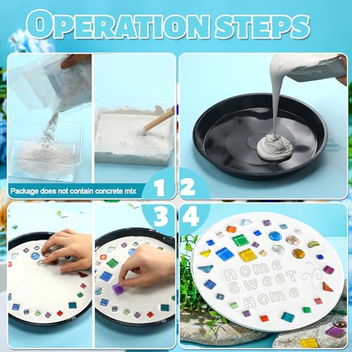 3 Set 13 in 11 in 10 in Stepping Cement Stones Kit for Kid DIY Craft (5 Count)