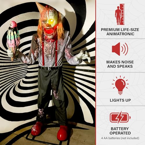 6.9 Ft. I Scream Clown Animatronic (6.5 ft Scream Clown)