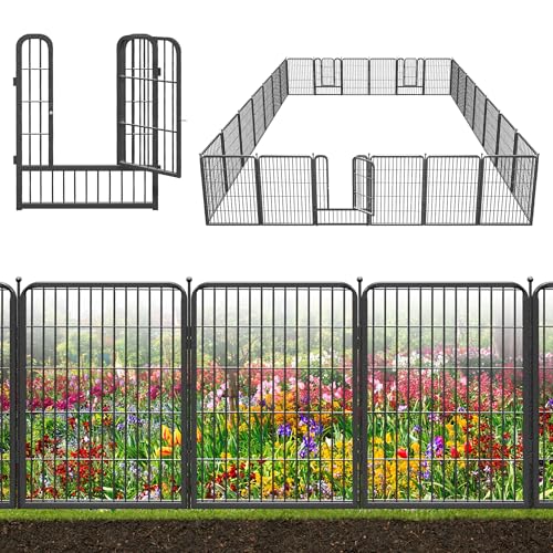 Decorative Black Metal Fencing Garden Fence with Gate