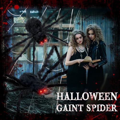 2 Pack 13 Ft 156 Giant Halloween Spider with 200" Web