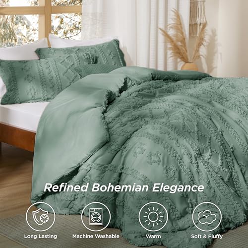 Tufted Boho Comforter Set King Size