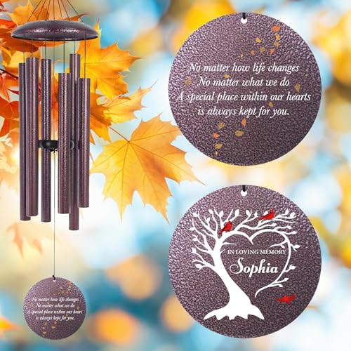 Personalized Cardinal Sympathy Wind Chimes