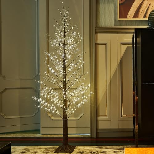Lighted Alpine Tree Brown Willow 6FT 810 LED Fairy Lights