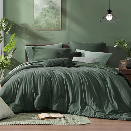 Oversized King Comforter Set Deep Forest 7 Pieces Bed in a Bag