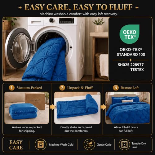 King Size Comforter Set Classic Blue