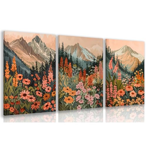 Framed Mountain Wildflower Wall Art Set of 3 (3 Count)