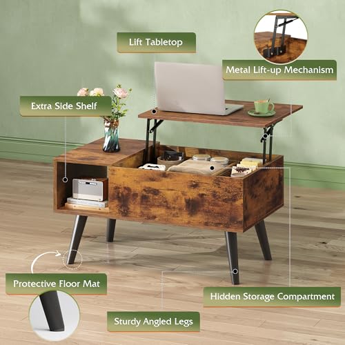 Lift Top Coffee Table with Hidden Storage