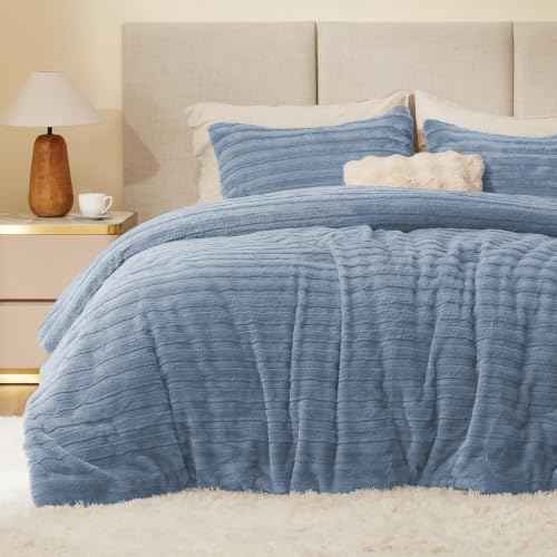 Faux Fur Queen Comforter Set
