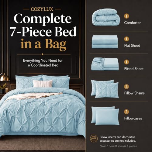 King Size Comforter Set Light Blue