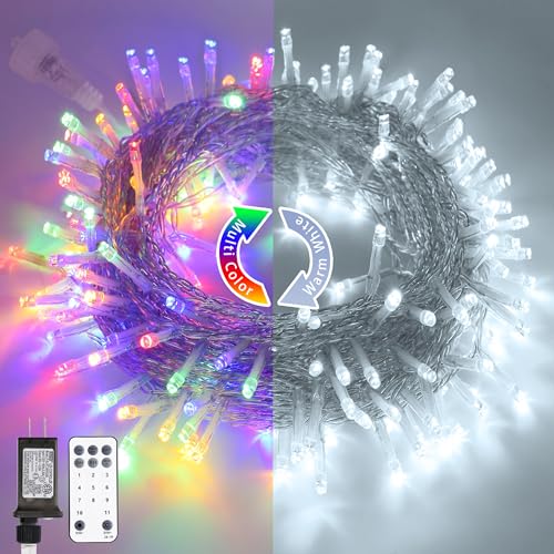 200LED Color Changing Christmas Lights Indoor Outdoor Clear Wire (66 Foot)