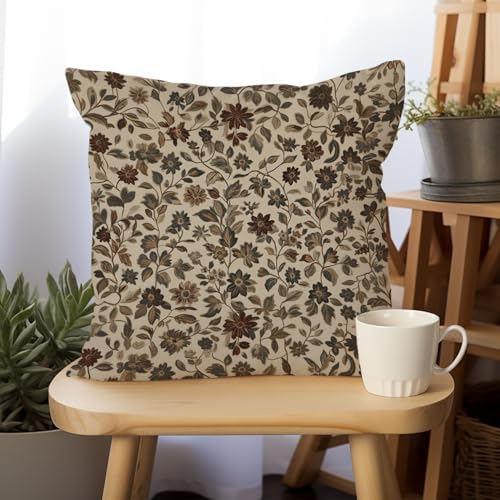 William Morris Abstract Vintage Floral Velvet Design Throw Pillow Covers Home Decor