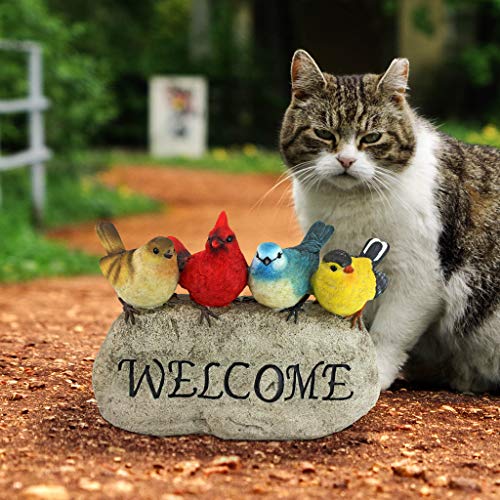 Birdy Welcome Garden Stone Statue