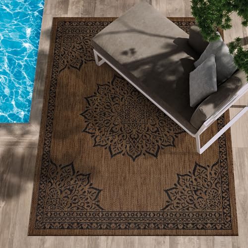 Outdoor Rug Modern Area Rugs for Indoor and Outdoor Patios (58.5 Sq Ft)
