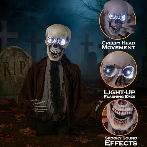 Evergreen Animated Groundbreaker Zombie for Halloween Outdoor Decoration (Groundbreaker Zombie, Set of 1)