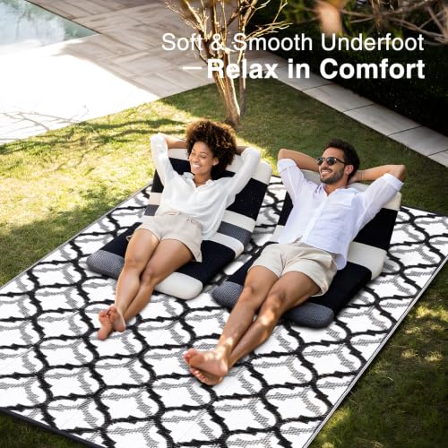 Outdoor Rug 9x12 ft Waterproof Reversible Braided Mat (108 Sq Ft)