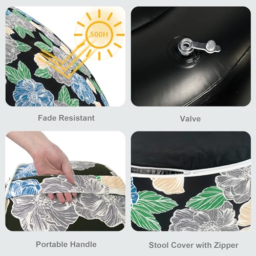 Inflatable Stool Ottoman Footrest with Handle