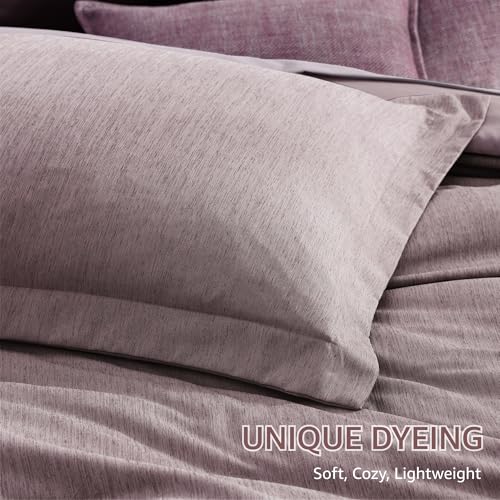 Queen Comforter Set 7 Pieces Lilac Cationic Dyeing Bed in a Bag