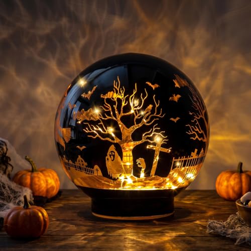 Halloween Decorations Rotating Lamp with Timer Halloween Figurine Light