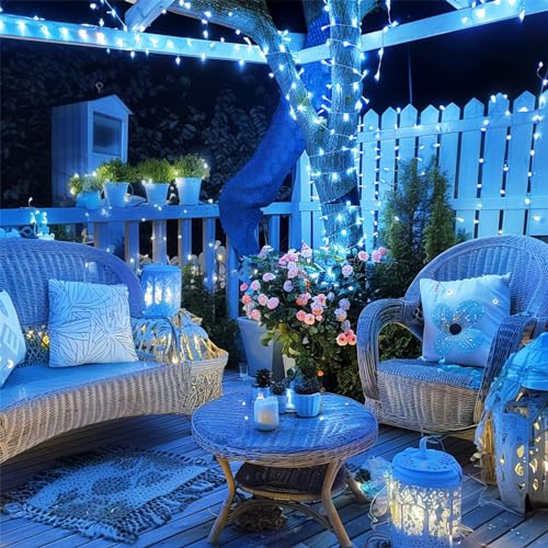 200 LED 66Ft Blue Christmas Halloween String Lights Indoor Outdoor (66 Foot)