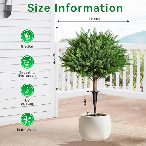 Artificial Outdoor Plants 2 Pack Topiary Tree Spikes (2 Count)
