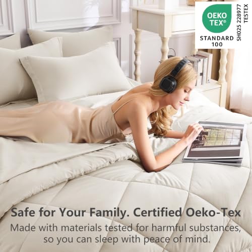 Oversized Queen Comforter Set Beige