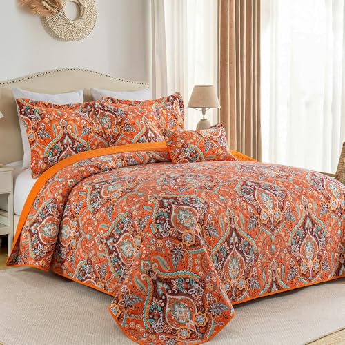 100% Cotton Face Quilt California King Size Bedding Set