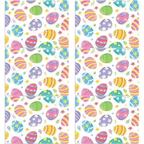 Easter Eggs Plastic Placemats Set of 6 Happy Easter Table mats 17×13×0.04in (6 Count)