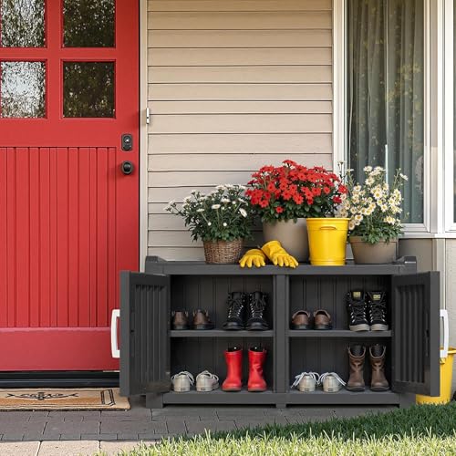 Shoe Cabinet Storage Bench Indoor Outdoor