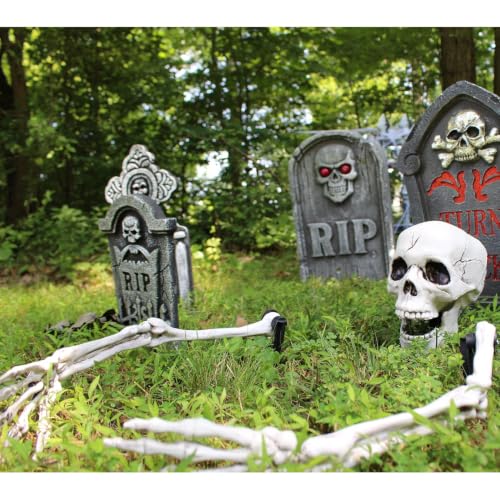 Ground Breaking Skeleton Stakes Spooky Halloween Decoration (34" Skeleton Groundbreaker)