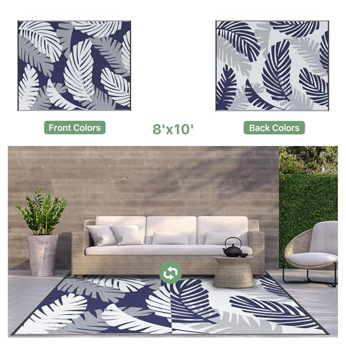 Outdoor Rug Waterproof Plastic Rugs for Patio (80 Sq Ft)