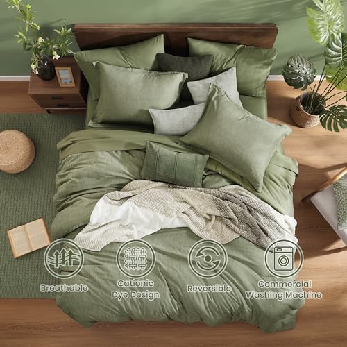 California King Comforter Set Sage Green 7 Pieces Bed in a Bag