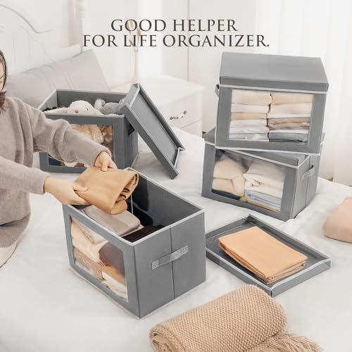Storage Bins Storage Baskets for Shelves with Window (3 Count)