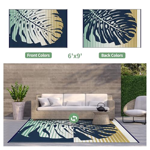 Outdoor Rug Waterproof Plastic Rugs for Patio (57.6 Sq Ft)
