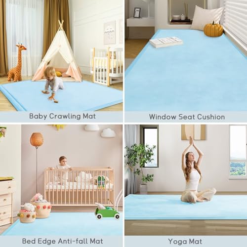 Baby Play Mat for Floor Nursery Muscle Mat Area Rug Playroom Rug 79x158" Elastic Foam 1.3" Thick Crawling Mat for Babies