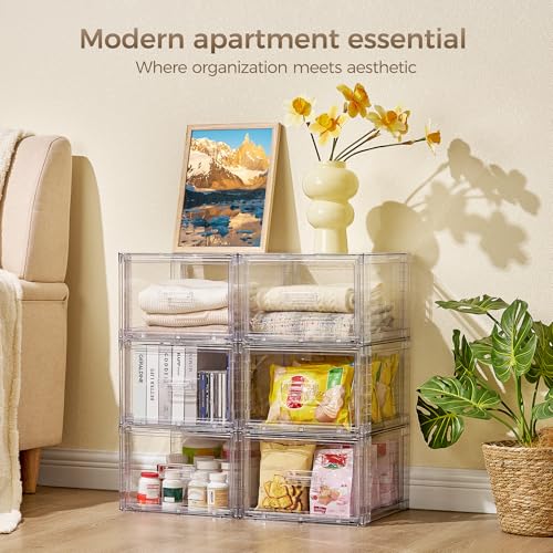 2 Pack Clear Stackable Storage Drawers 15QT (2 Count)