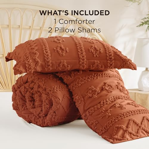 Tufted Boho Comforter Set Queen Size