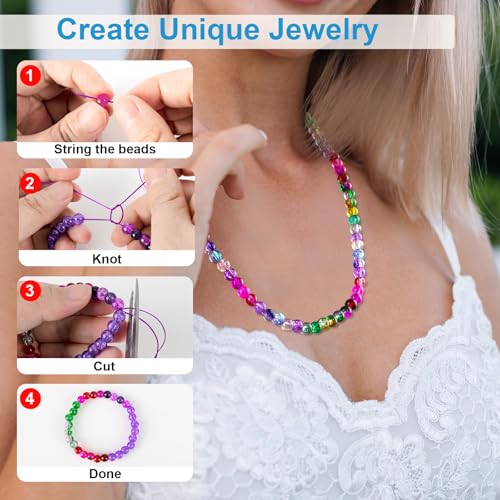 About 1200pcs 6mm Crack Glass Beads Bracelet Making Kit (1200 Count)