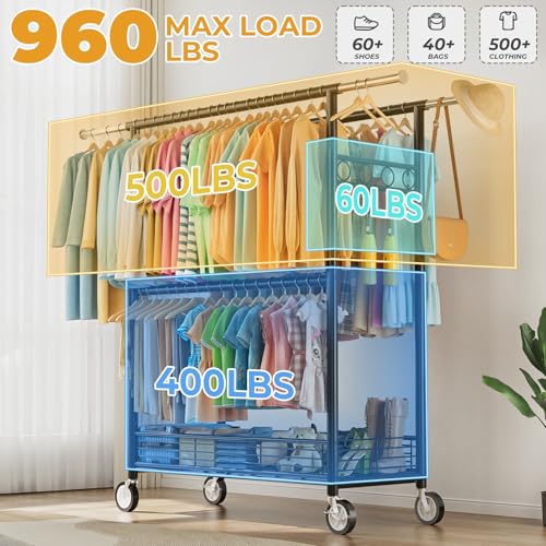 Heavy Duty Clothes Rack Load 960LBS