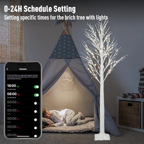 Smart Lighted Birch Twig Tree with Fairy Lights