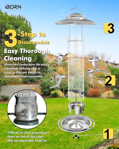 Bird Feeders for Outdoors Metal Chew Resistant
