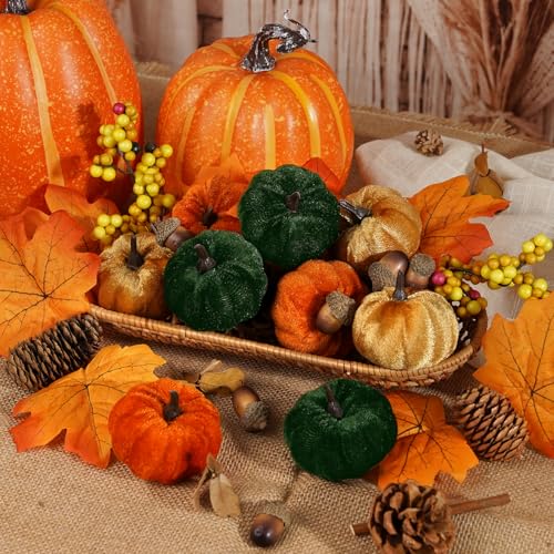 Fabric Pumpkins Set Decor