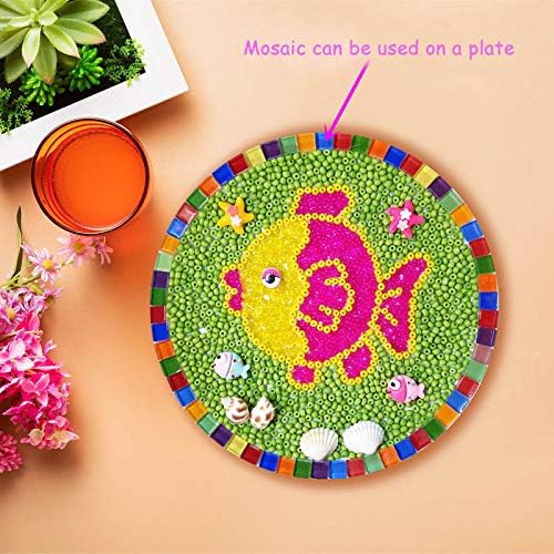 BestTeam Craft Material Mosaic Tile, Micro Glass Tiny Mini Mosaic Tile DIY Hobbies Children Handmade Crystal Free Stone Craft Material Creativity 300g (White)