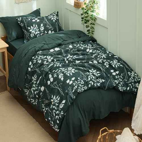 Floral Forest Green Comforter Set