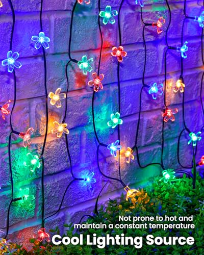 60 LED Flower Solar String Lights Outdoor Waterproof Fairy Lights (60 Count)