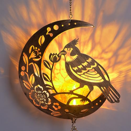 Moon Cardinal Wind Chime for Outside
