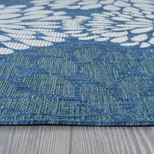 Outdoor Rug 6x9 Modern Exotic Tropical Leaf Area Rugs for Indoor and Outdoor Patio Deck Porch Garden Water Resistant Washable Outside Carpet
