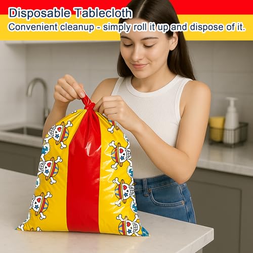 6Pcs Pirate Tablecloth Table Cover for Birthday Party Supplies Decorations (6 Count)