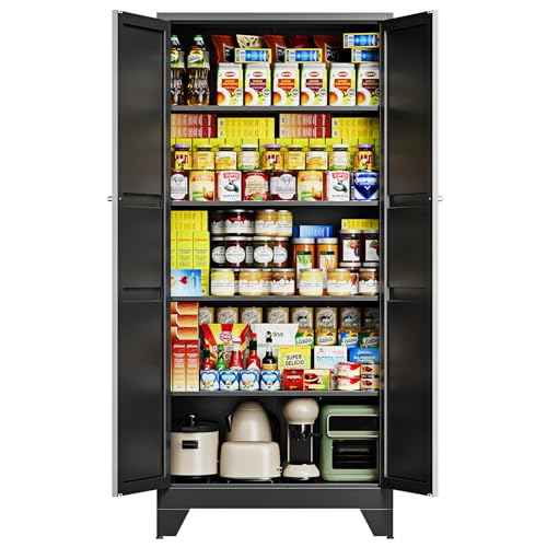 75" H Metal Storage Cabinet with 2 Doors and 4 Shelves